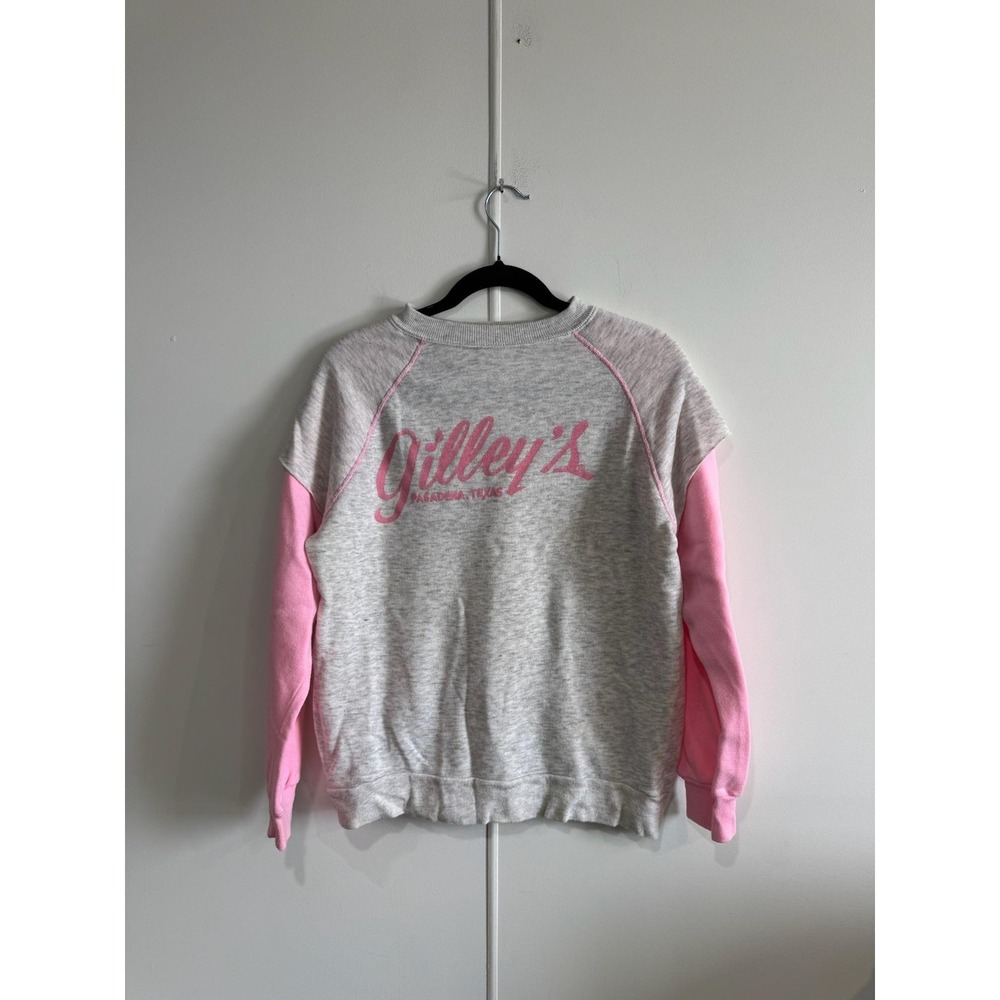 Vintage Bassett Walker Gilley's Sweatshirt Womens Medium Gray Country 80s